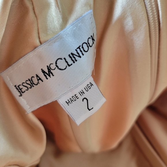 Jessica McClintock Women's Gold Gown Dress Size 2 - Picture 9 of 16